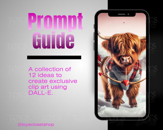 Exclusive Highland Cow Valentine's Prompt Guide | Perfect for Sublimation Design | Instant PDF Download Crafting Guide | Commercial Use