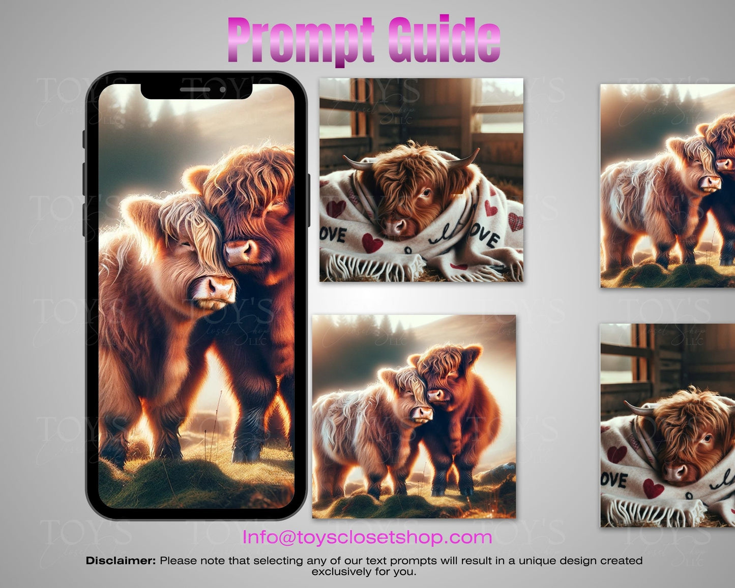 Exclusive Highland Cow Valentine's Prompt Guide | Perfect for Sublimation Design | Instant PDF Download Crafting Guide | Commercial Use