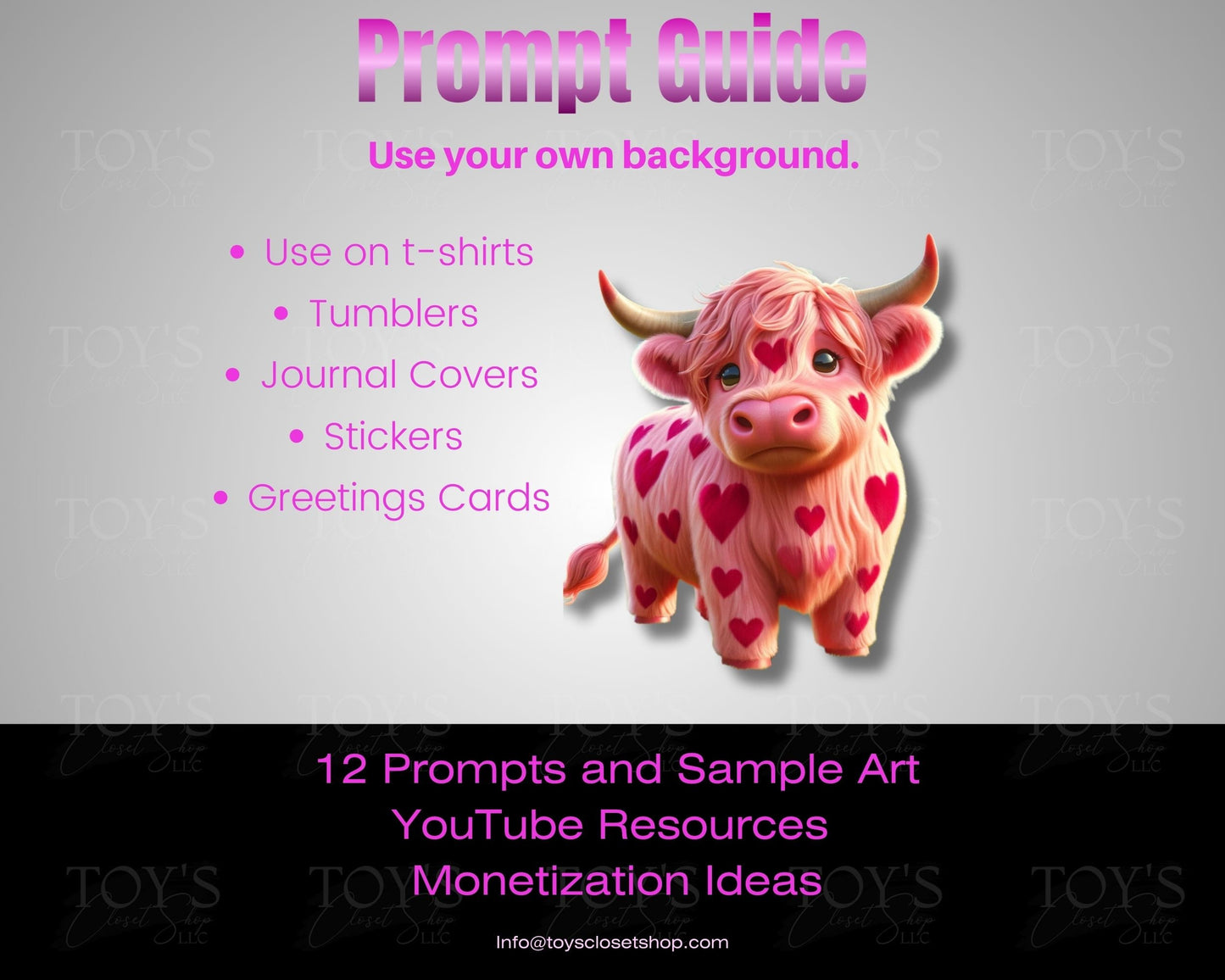 Exclusive Highland Cow Valentine's Prompt Guide | Perfect for Sublimation Design | Instant PDF Download Crafting Guide | Commercial Use