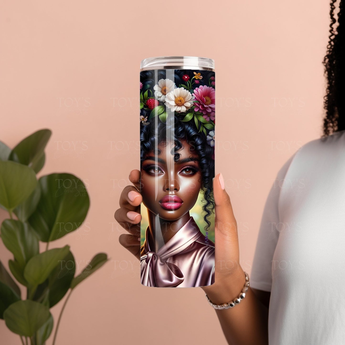 Flower Bomb Tumbler Wrap | Afro AI Art | Instant Download| PNG | Creative Unique Exclusive | Commercial Use | Straight/Tapered Wrap