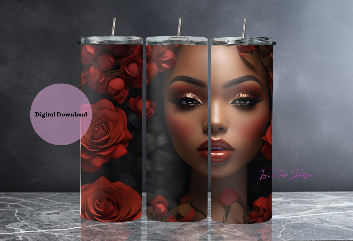 Exclusive Rose Tumbler Wrap  | Instant Download Sublimation |  Easy Apply | PNG | Commercial Rights Included | Straight | Tapered