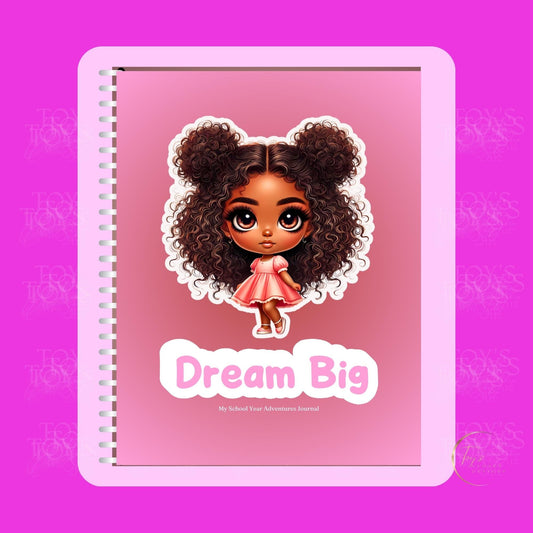 Dream Big Journal Prompt Journal | 27 Unique Prompts |  Coloring Pages | Ample Writing | PDF Format | Bonus Stickers | Affirmations