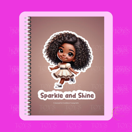 Sparkle and Shine Journal Prompt Journal | 27 Unique Prompts |  Coloring Pages | Ample Writing | PDF Format | Bonus Stickers | Affirmations