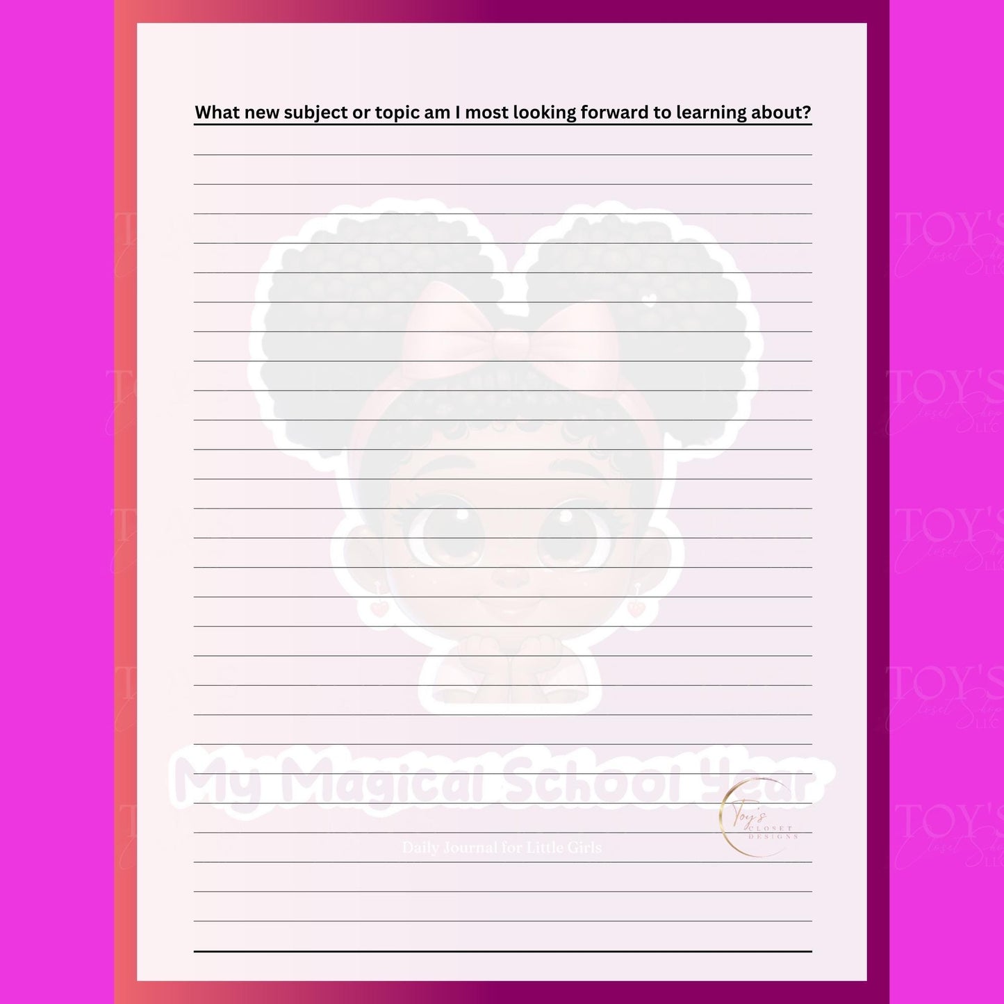 My Magical School Year Prompt Journal | 27 Unique Prompts |  Coloring Pages | Ample Writing | PDF Format | Bonus Stickers | Affirmations